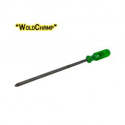 woldchamp-ไขควงไม่ทลุด้ามเขียว-10นิ้วx6mm-แฉก-020300